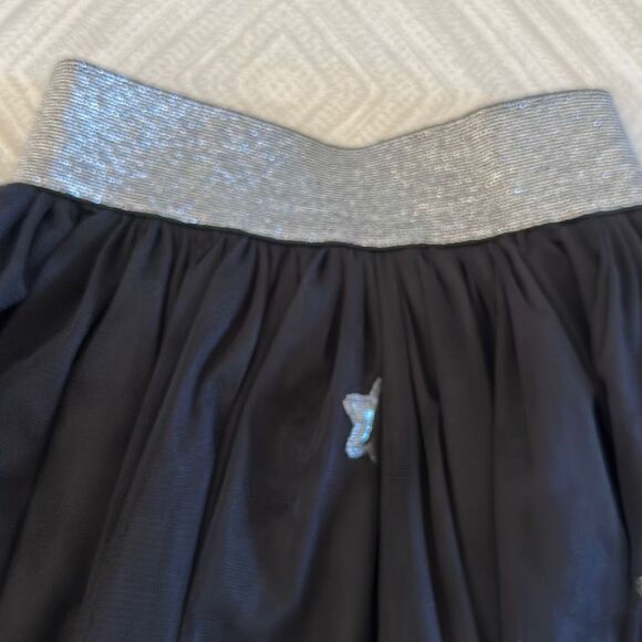 Pippa & Julie Girls Black with Silver Stars Mesh Skirt - Picture 2 of 6
